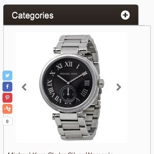 Michael Kors Accessories - Michael Kors Skylar Silver Black Steel Watch Michael Kors Accessories - Michael Kors Skylar Silver Black Steel Watch